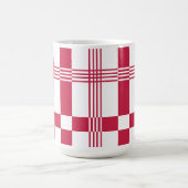 Red White Tartan Karo Kariert Kaffeetasse (Mittel)