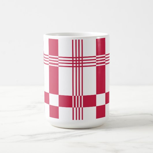 Red White Tartan Karo Kariert Kaffeetasse (Mittel)