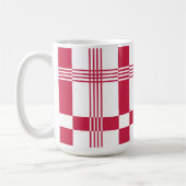 Red White Tartan Karo Kariert Kaffeetasse (Links)
