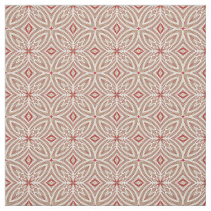 Red White Taupe Vintag Retro Nouveau Deko Muster Stoff