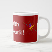 Red & White "Tax Wealth, not Work" Political Jumbo-Tasse (Rechts)