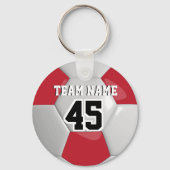 Red & White Team Fußball Schlüsselanhänger (Vorderseite)