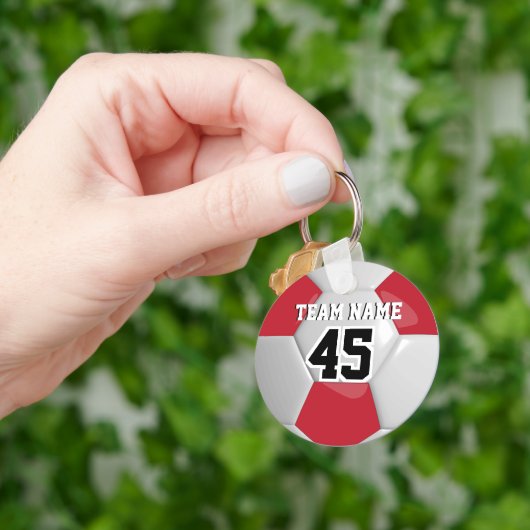Red & White Team Fußball Schlüsselanhänger (Hand)
