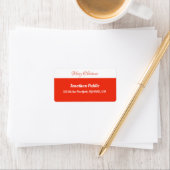 Red White Template Script Frohe Weihnachtsadresse Adressaufkleber (Insitu)