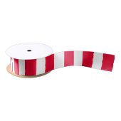 Red & White Thick Stripes Satinband (Spule)