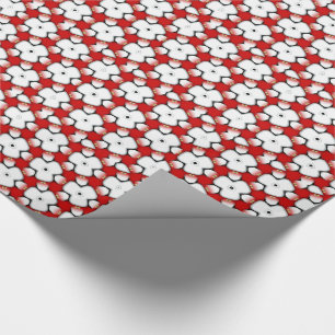Red White Tri Floral Muster giftwrap Papier Geschenkpapier