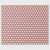Red White Tri Floral Muster giftwrap Papier Geschenkpapier (Flach)