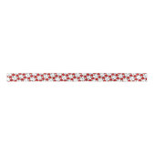 Red White Tri Floral Pattern Ribbon Satinband (Vorderseite)