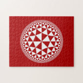Red & White Triangle gefüllt Mandala Puzzle (Horizontal)