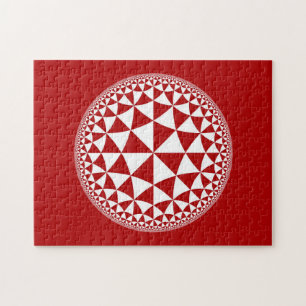 Red & White Triangle gefüllt Mandala Puzzle