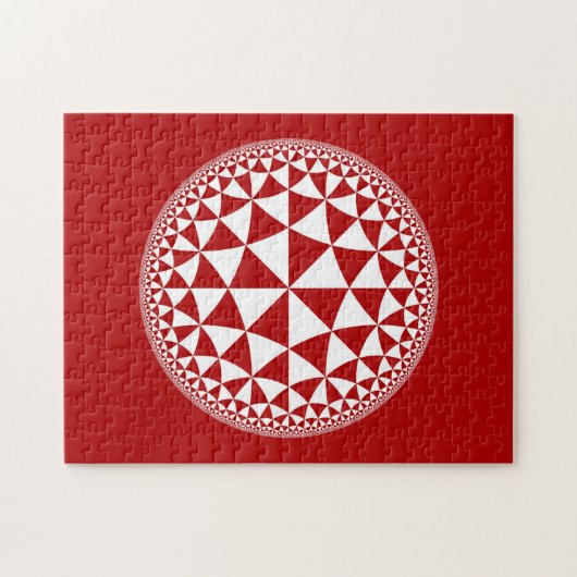 Red & White Triangle gefüllt Mandala Puzzle (Horizontal)