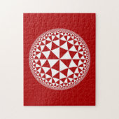 Red & White Triangle gefüllt Mandala Puzzle (Vertikal)
