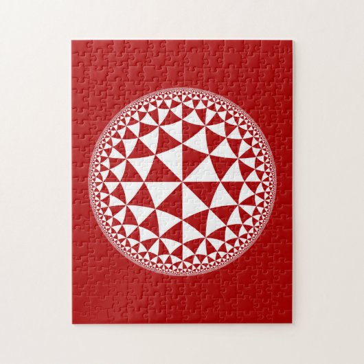 Red & White Triangle gefüllt Mandala Puzzle (Vertikal)