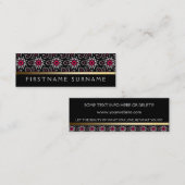 Red White Tribal Muster | Black Mini Biz Cards Mini Visitenkarte (Vorne/Hinten)