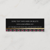 Red White Tribal Muster | Black Mini Biz Cards Mini Visitenkarte (Rückseite)