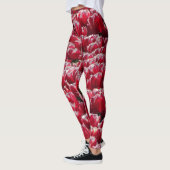Red White Tulips Muster Legierung Leggings (Links)