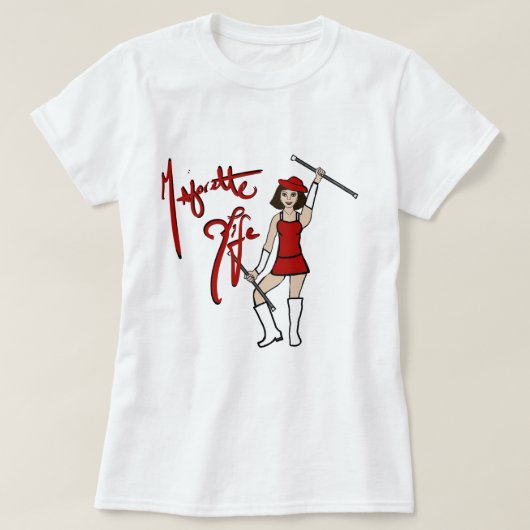 Red White Twirl Girl T - Shirt (Design vorne)