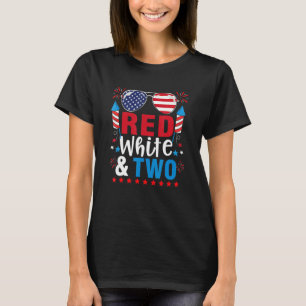 Red White & Two 2. Geburtstag 4. Juli Jungs Kind T-Shirt