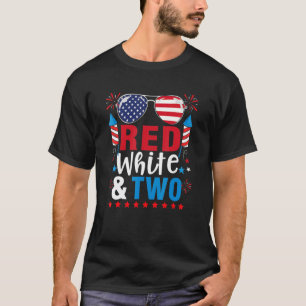 Red White & Two 2. Geburtstag 4. Juli Jungs Kind T-Shirt