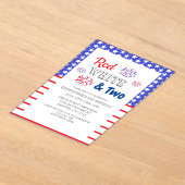 Red White & Two 2. Geburtstag Acryleinladungen (Ablage )