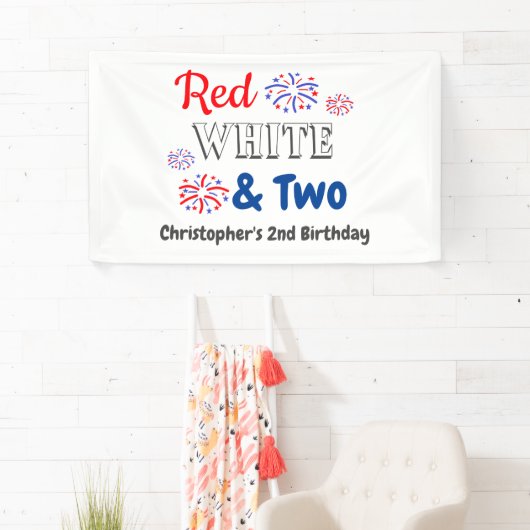 Red White & Two 2. Geburtstag Banner (Insitu)
