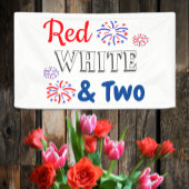 Red White & Two 2. Geburtstag Banner