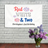 Red White & Two 2. Geburtstag Banner
