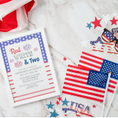 Red White & Two 2. Geburtstag Einladung