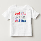 Red White & Two 2. Geburtstag Kleinkind T-shirt (Vorderseite)