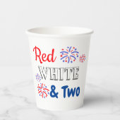 Red White & Two 2. Geburtstag Pappbecher (Vorderseite)