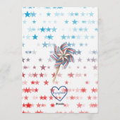 Red, White, & Two, 2nd Birthday Einladung (Rückseite)