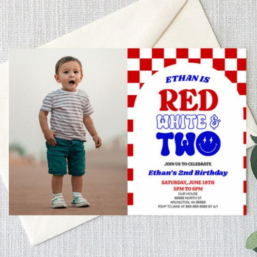 Red White & Two 4. Juli 2010 Party Einladung