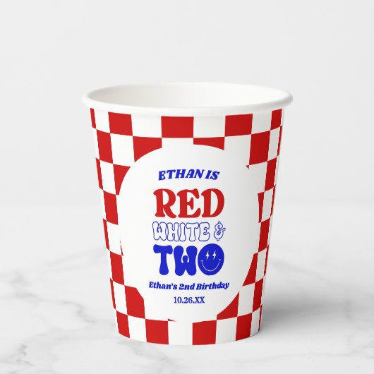 Red White & Two 4. Juli 2010 Party Pappbecher (Rückseite)