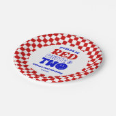 Red White & Two 4. Juli 2010 Party Pappteller (Schrägansicht)