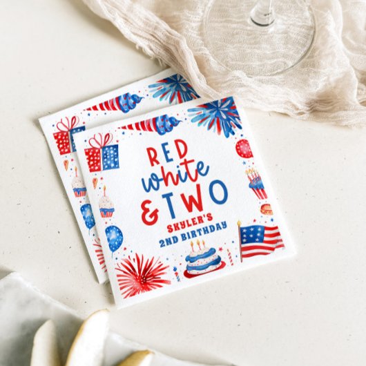 Red White & Two 4. Juli 2010 Party Serviette