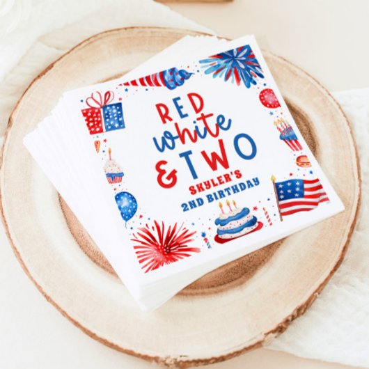 Red White & Two 4. Juli 2010 Party Serviette