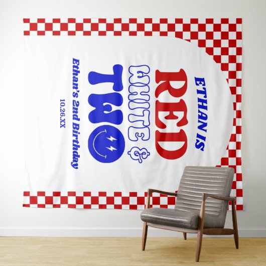 Red White & Two 4. Juli 2010 Party Wandteppich (Beispiel (Horizontal))