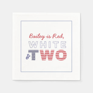 Red White TWO Independence Day 2. Geburtstag Party Serviette