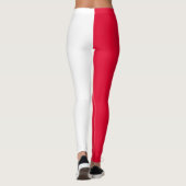 Red White Two Tone Split Halbdesign Leggings (Rückseite)