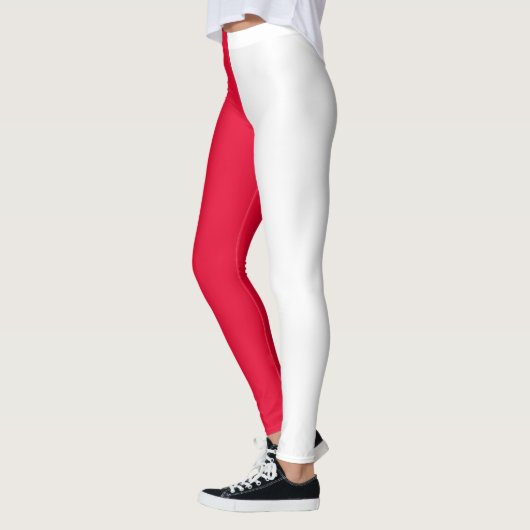 Red White Two Tone Split Halbdesign Leggings (Links)