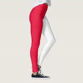 Red White Two Tone Split Halbdesign Leggings (Rechts)