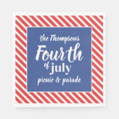 Red White und Blue Amerikanische Unabhängigkeitsta Serviette (Vorderseite)