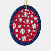 Red White und Blue Baseball Keramik Ornament (Rechts)