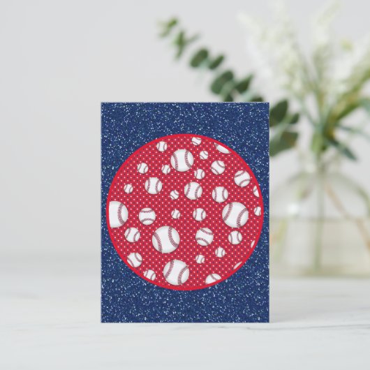 Red White und Blue Baseball Postkarte (Stehend Vorderseite)