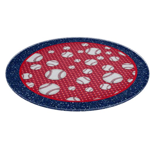 Red White und Blue Baseball Schneidebrett (Ecke)