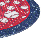 Red White und Blue Baseball Schneidebrett (Ecke)