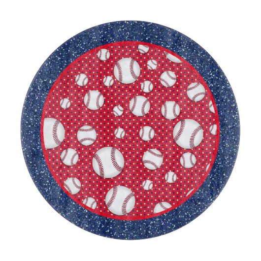 Red White und Blue Baseball Schneidebrett (Vorderseite)