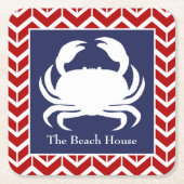 Red White und Blue Crab personalisieren Nautisches Rechteckiger Pappuntersetzer (Vorderseite)
