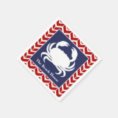 Red White und Blue Crab personalisieren Nautisches Serviette (Ecke)