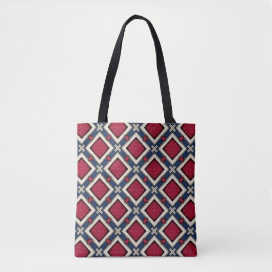 Red White und Blue Diamond Muster Tasche (Vorderseite)